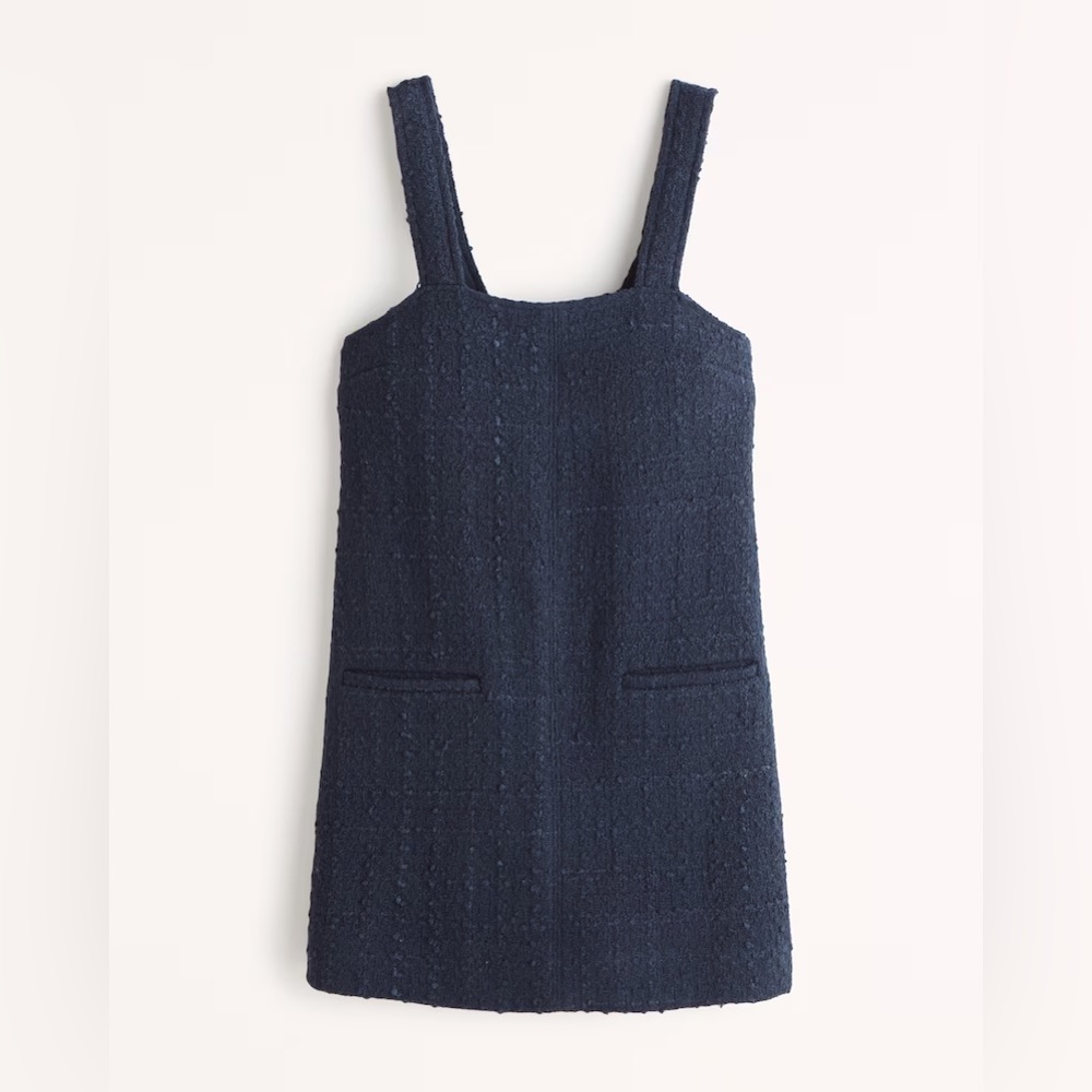 Abercrombie Navy Tweed Shift Mini Dress, size Medium M. NWT.